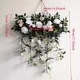 thumbnail image 3 of Tong Floral Wall Hanging Purple And White Roses With Leaves Trailing Vines, 3 of 5