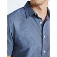 thumbnail image 4 of Free Assembly Men's Button Front Seersucker Shirt with Short Sleeves, Sizes S-3XL, 4 of 5