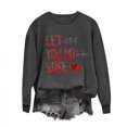 thumbnail image 2 of Meichang Chandails en Molleton de Vacances pour Femmes, Chandail en Molleton de la Saint-Valentin, Imprimé Cœur d'Amour Mignon, Pull à Manches Longues, Col Rond Décontracté, Cadeaux de Vacances, 2 of 4