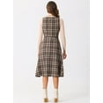 thumbnail image 4 of DARING DIVA Women's Vintage Sleeveless A Line Midi Pinafore Dress XS Brown, 4 of 6