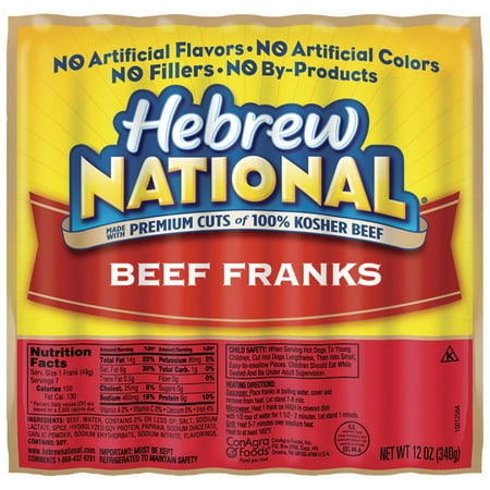 Hebrew National Beef 7 Ct Franks 12 Oz Pack