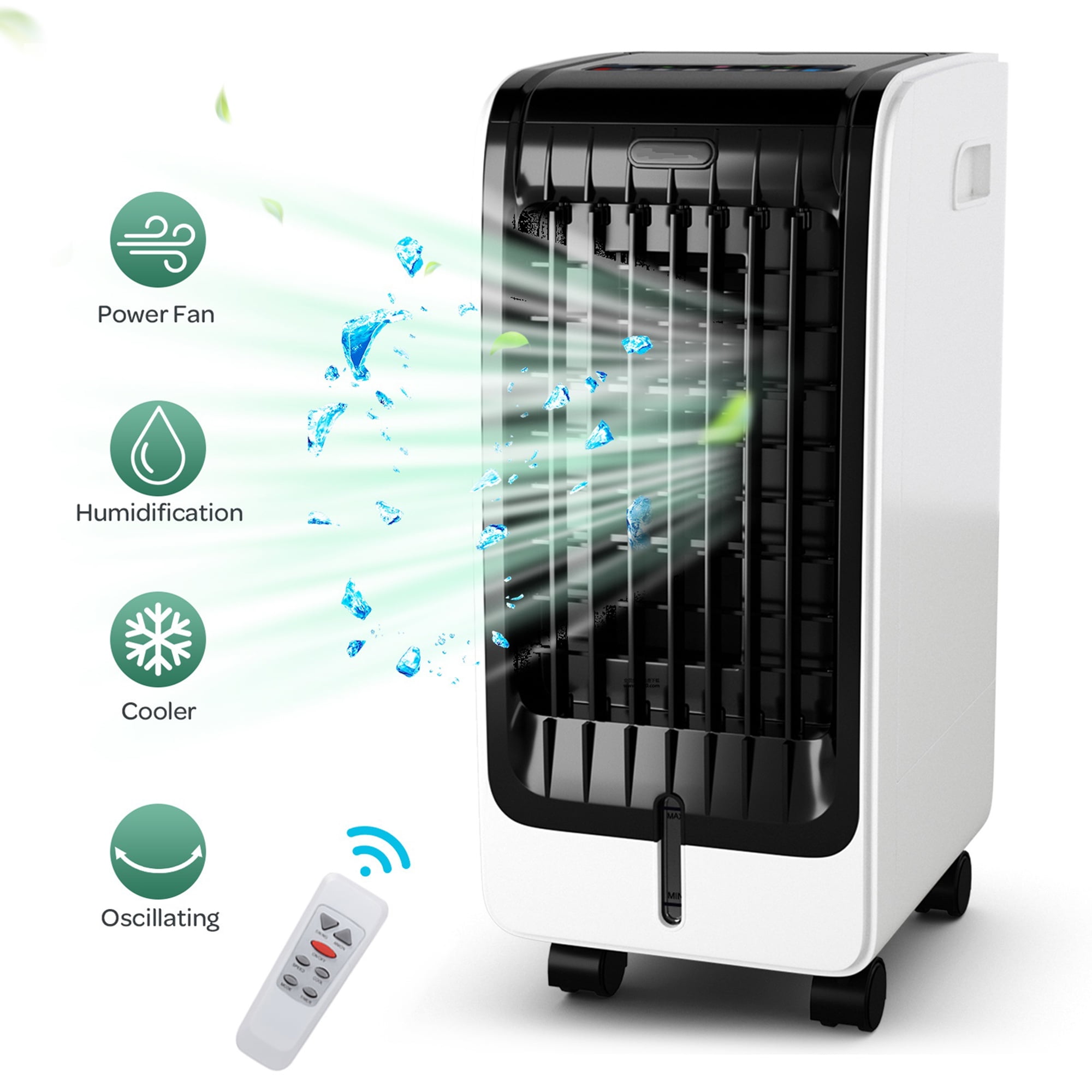 Details about / Evaporative Portable Air Conditioner Cooler Fan with Remote Control Userfriendly