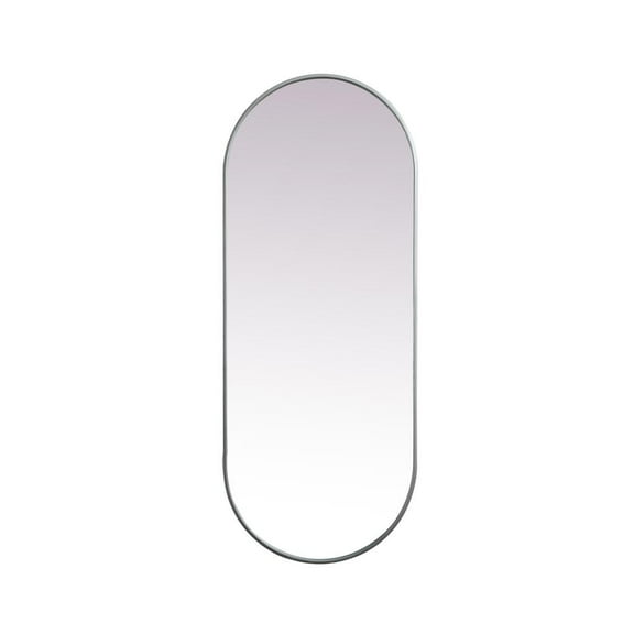 Elegant Decor Metal Frame Oval Mirror 24x60 Inch in Silver