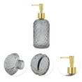 thumbnail image 5 of Unique Bargains 1 Pc Cylinder Argyle Soap Dispenser 13.53oz Gray Gold Tone, 5 of 6