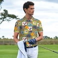 thumbnail image 3 of Goofa Hawaiian Style Print Mens Polo Shirts Quick Dry Short Sleeve Golf T Shirt Performance Moisture Wicking Casual Workout-Medium, 3 of 6