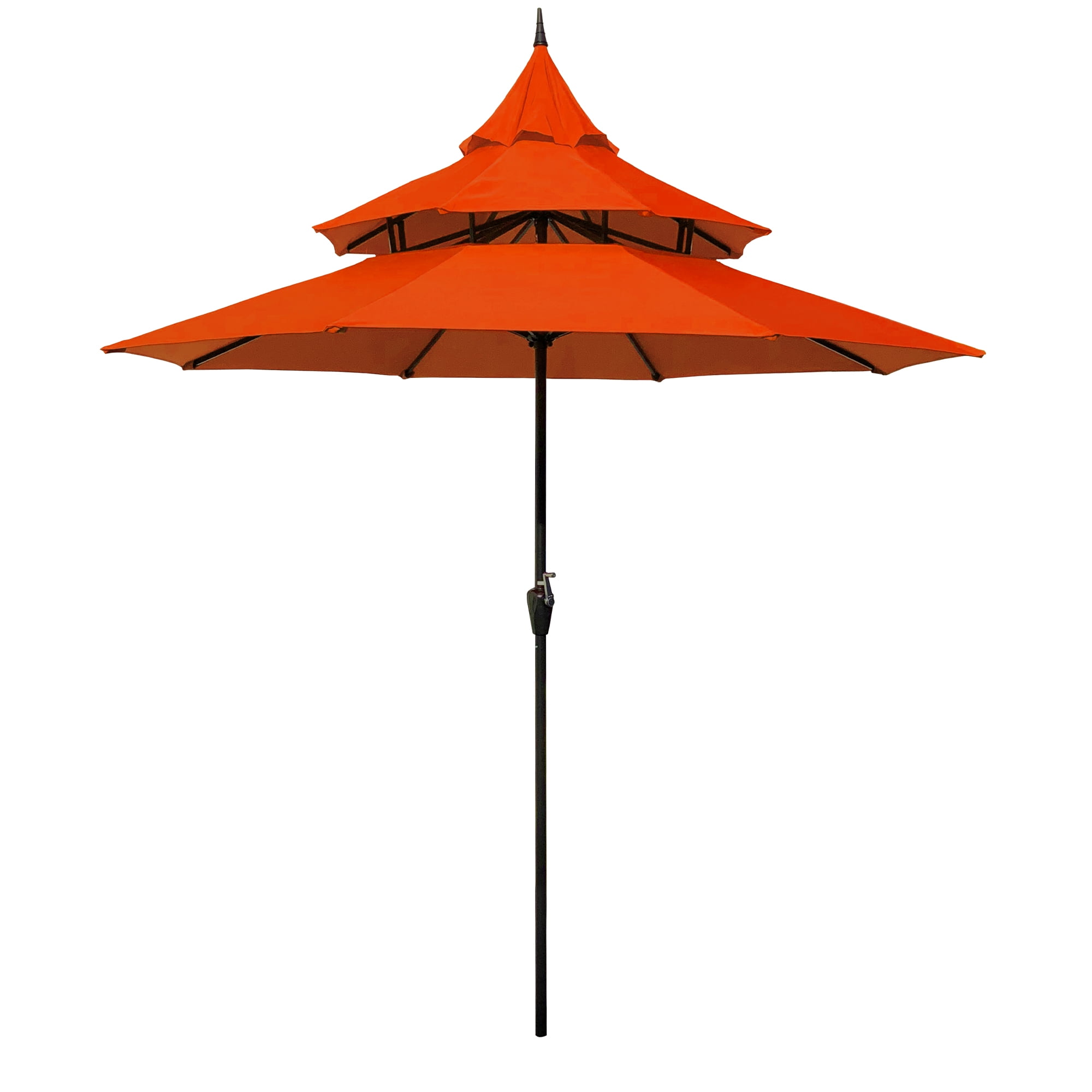 Abble Outdoor 9ft Pagoda Patio Umbrella with Crank - Orange
