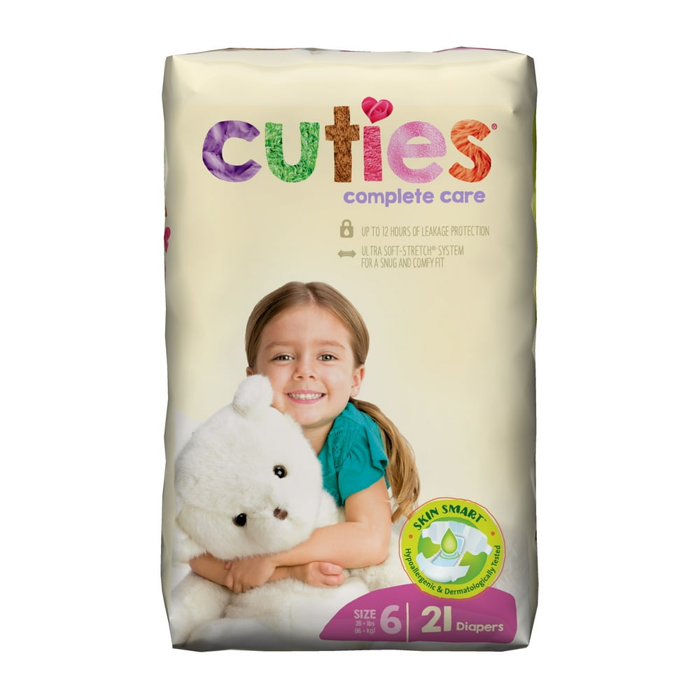 Cuties Complete Care Baby Diapers, Size 6, 21 Count