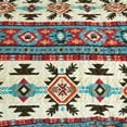 thumbnail image 4 of Chezmoi Collection Sanse 3-Piece Southwestern Geometric Motif Quilt Set, Multicolor Red Brown Blue Cream Printed Microfiber Lightweight Quilted Bedspread Set, Queen (100" x 95"), 4 of 9