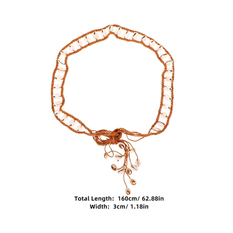 FRCOLOR Fashionable Shell Woven Waist Belt for Women Multi  display picture 2