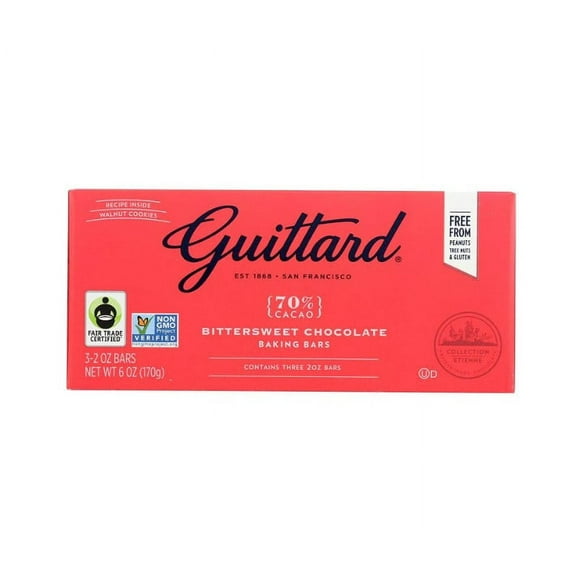 Guittard 70% Cacao - BitterSweet Chocolate Baking Bars, 6 Ounces - Pack Of 3