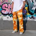 thumbnail image 5 of GrmtClth Men's Camo Drawstring Waist Cargo Pants Camouflage Cargo Work Pants with Elastic Waist Drawstring Multi Pockets Saffron 2XL, 5 of 8
