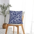 thumbnail image 3 of Thistle Damask Navy Blue and White William Morris Greenery Forest Animals Pheasant Decorative Throw Pillow Covers 18x18 inch Soft Pillowcase Aesthetic Cushion Cover for Home Decor Sofa Living Room, 3 of 5
