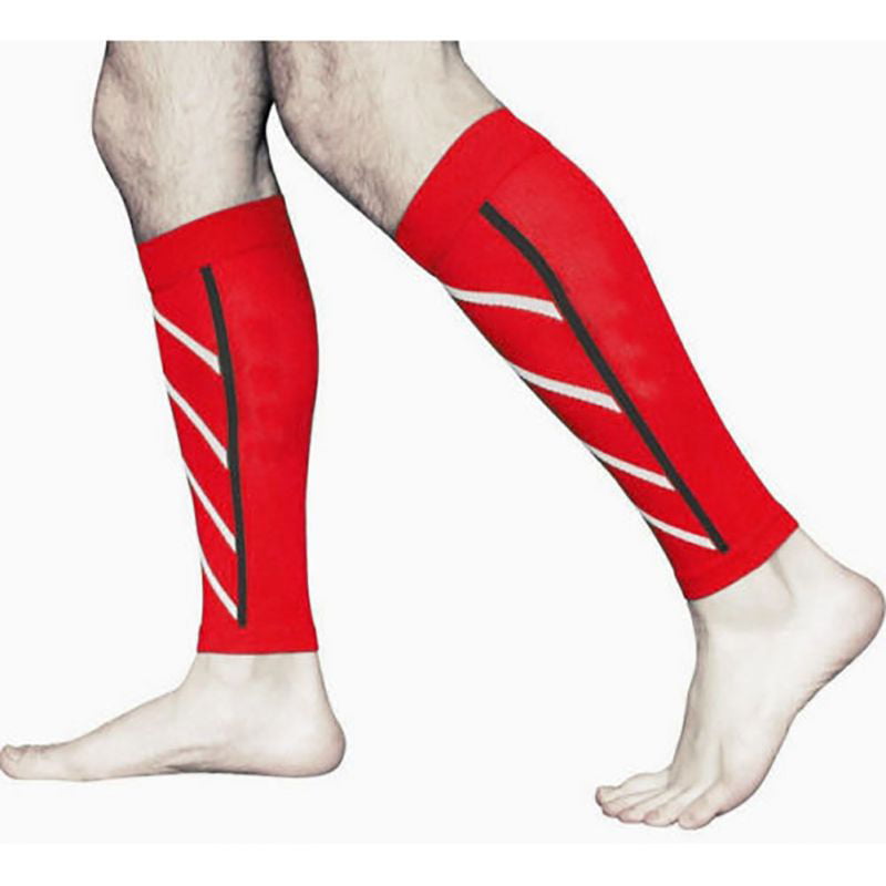 Compression Calf Sleeves Perfect for Men Women Runners Cycling Improve Performance 1 Pair Leg Compression Socks for Shin Splints & Calf Pain Relief Small, Red Fire Circulation & Recovery 