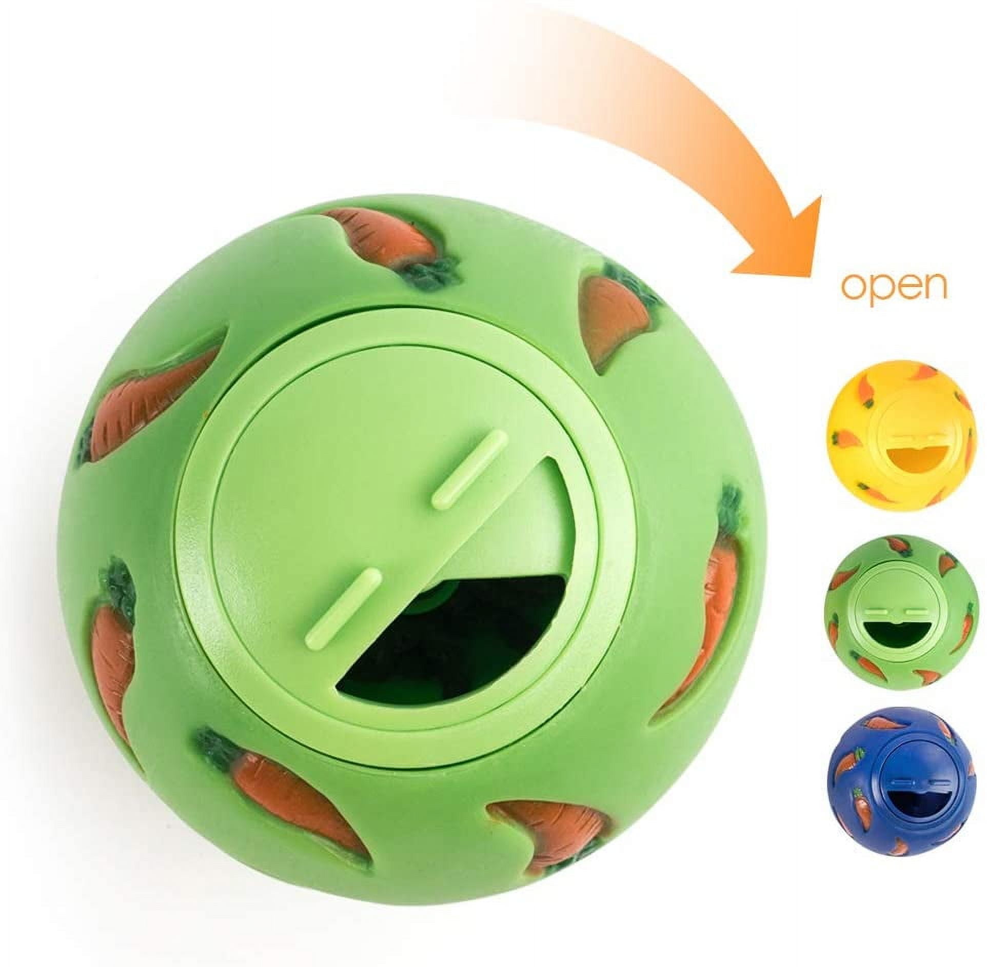 Treat Ball, Snack Ball for Small Animals (Small, Yellow & Green)