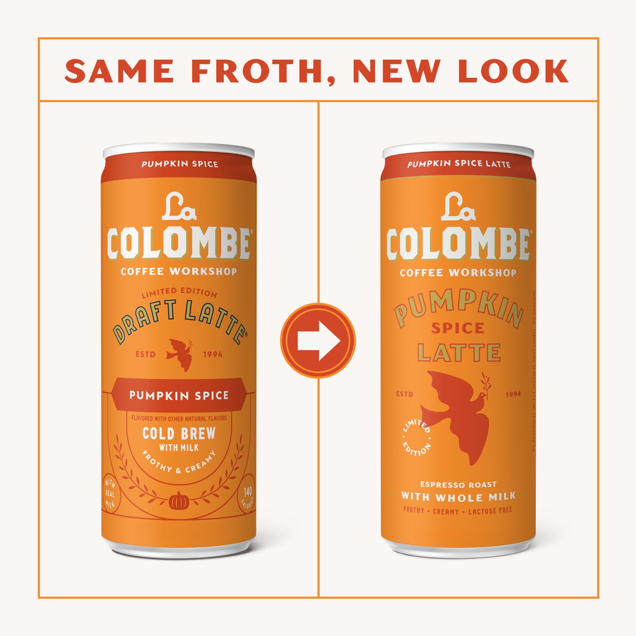 (4 pack) La Colombe Pumpkin Spice Latte Cold Brew Coffee, 11 fl oz Can