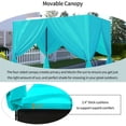 thumbnail image 6 of Harper & Bright Designs Outdoor Patio Rattan Daybed with Canopy and Overhead Curtains, Sunbed Daybed with Removable Cushions and Adjustable Seat, Wicker Sunbed for Balcony, Poolside Orange, Blue, 6 of 17