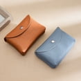 thumbnail image 1 of Monedero de piel auténtica para mujer, monedero pequeño de piel de vaca con capas para tarjetas y llaves, 1 of 4