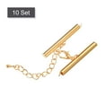 thumbnail image 3 of 10Sets Slide on End Clasps with Lobster Claw Clasps & Extension Chain 35mm for DIY Craft Making, Light Golden, 3 of 6