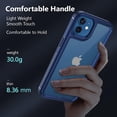 thumbnail image 3 of Case for iPhone 12 iPhone 12 Pro 6.1 inch, Transparent Slim Shockproof Hard PC Back Case with Soft Anti-Slip TPU Edge Anti-Scratch Non-Fingerprint Protector Ultra Thin Phone Cover - Blue, 3 of 16