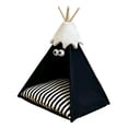 thumbnail image 4 of Casa tipi para mascotas con cojín grueso, cama tipi semicerrada, cama para cachorros para conejos Negro, 4 of 8