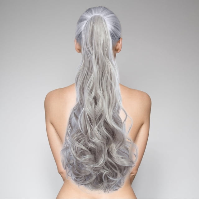 EGNMCR Perruques Cheveux Humains Pince Queue de Cheval Perruque Cheveux Longs Bouclés Européens et Américains p onytail