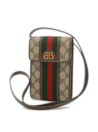Authenticated Used Balenciaga Bag Gucci Collaboration Hacker Camera Beige  Mini Shoulder Pochette BB Pattern Ladies Leather 