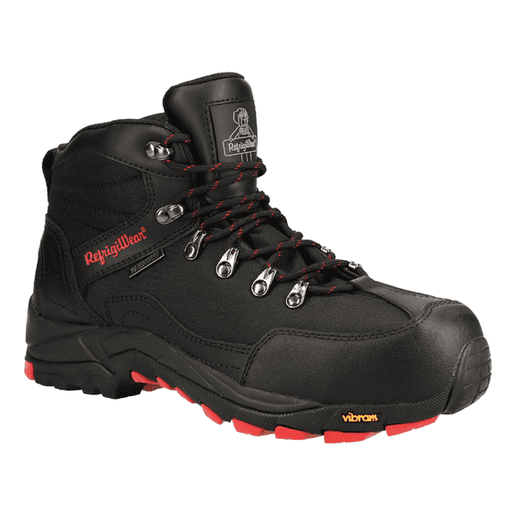 RefrigiWear Men’s Black Widow Boot - Waterproof, Anti-Slip, and Insulated for Extreme Cold