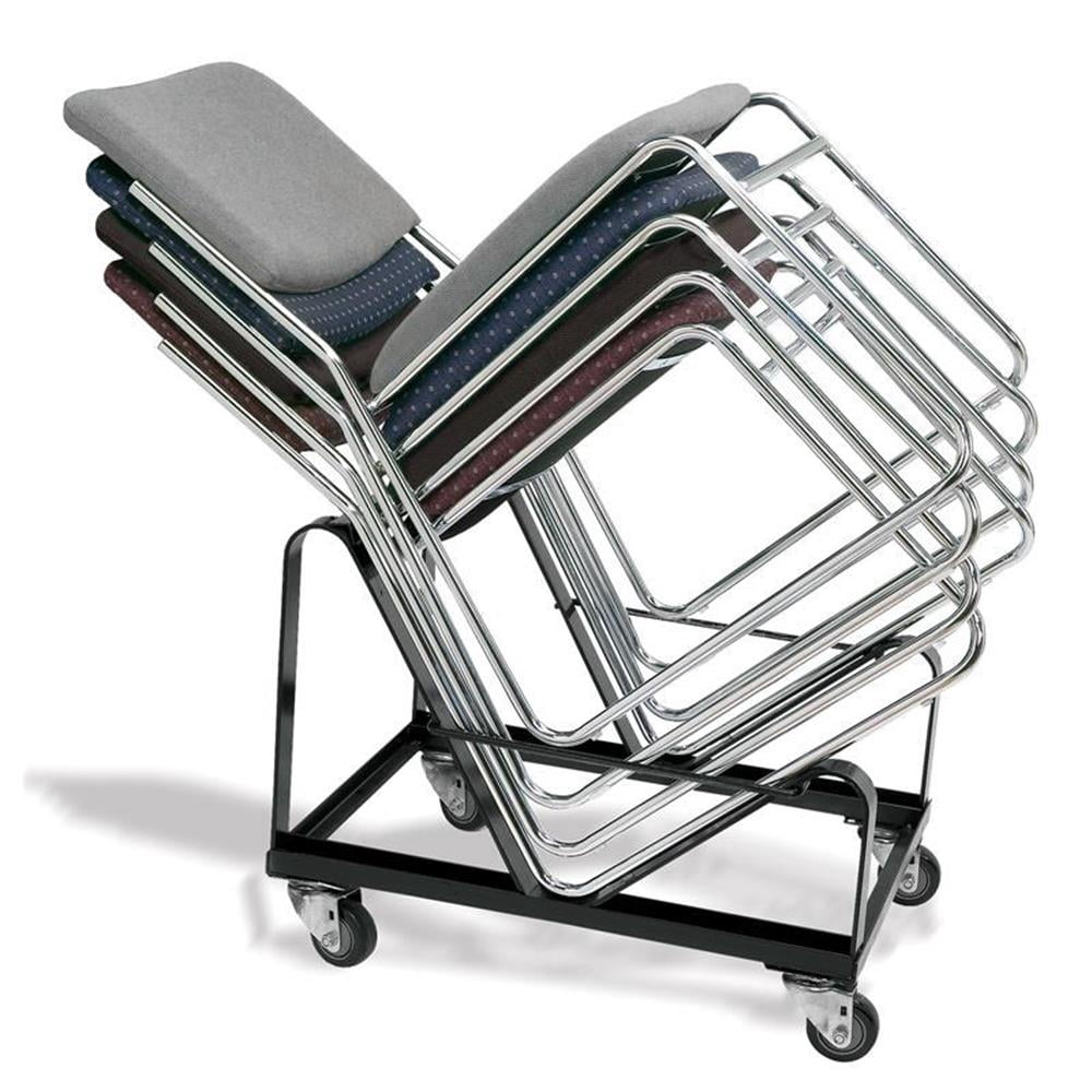 Pemberly Row Modern Metal Dolly for Series 8600 Chairs in Black Powder-Coated