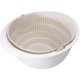 thumbnail image 1 of Delleu Juego de colador/colador de cocina multifunción 2 en 1 y juego de cuencos, lavabo de drenaje giratorio de doble capa y cesta para limpieza, lavado, frutas, verduras (23*10,5 cm, Y-Blanco nieve), 1 of 7