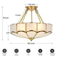 thumbnail image 3 of KPIBEST 18.5-Inch Tiffany Style Semi Flush Mount Ceiling Light Vintage 4-Light Ceiling Light Fixture Flush Mount Ceiling Light for Living Room Bedroom Hallway Staircase Foyer, 3 of 13