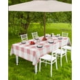 thumbnail image 4 of Fsddascl Pink Checkered Outdoor Tablecloth - 60x120 Inch Rectangle Dining Table Cover, Farmhouse Buffalo Plaid Waterproof Outdoor Table Cloth with Umbrella Hole & Zipper for Picnic/Patio/Party, 4 of 7