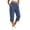 Navy, variant on SBYOJLPB Women's Capris Pants Elastic High Waist Casual Cropped Trousers with Pockets