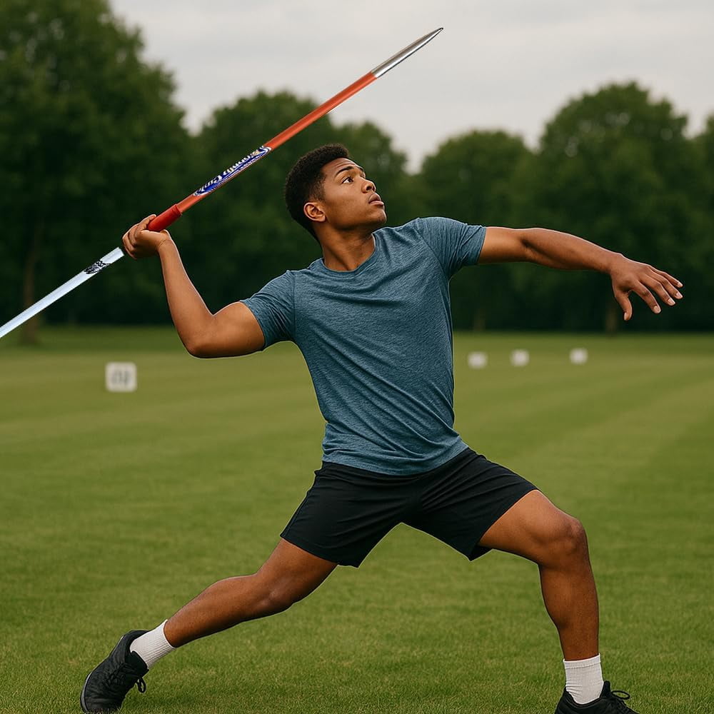 Premium Aluminum Javelin for Track & Field, Competition, and Training, NCAA & IAAF Approved, 300GM, 35?65M, Color May Vary