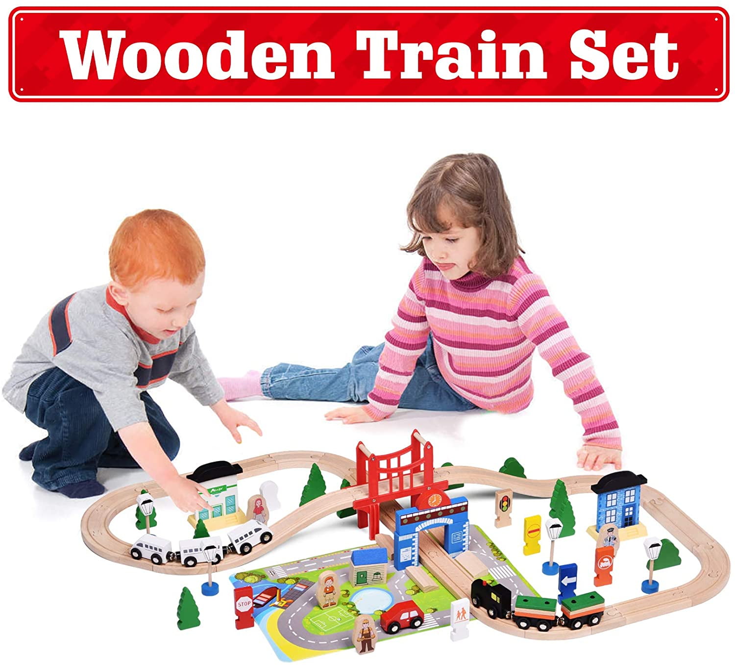 Buy Fun Little Toys Wooden Train Track 
