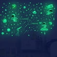 thumbnail image 1 of Pegatina de pared estrellada que brilla en la oscuridad, astronauta, planeta, sala de estar, dormitorio, habitación de niños, decoración del hogar, pegatina fluorescente, 1 of 3