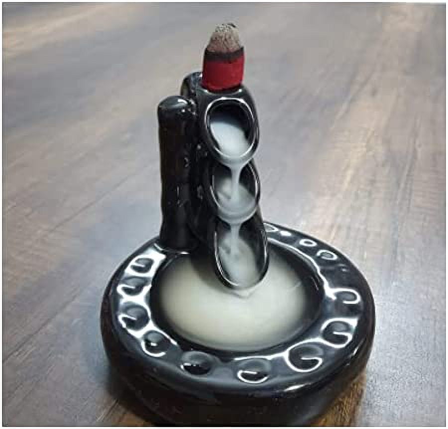 Ceramic Bamboo Design Back-Flow Cone Incense Holder