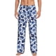 thumbnail image 1 of Balery Blue Ink Flowers Pantalones de pijama para hombre, pijama ultraligero, pantalón de descanso-Small, 1 of 6