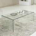 thumbnail image 3 of Topbuy Glass Coffee Table Modern Clear Tempered Glass Coffee Table for Living Room, 3 of 7