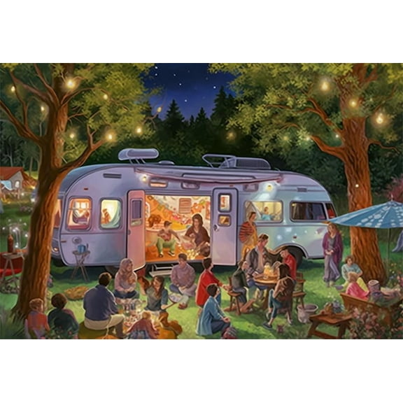 Jigsaw Puzzles 500 Pieces For Adults Vermont Christmas Party Fall Campers Formation Wooden Fun Puzzle Challenge For Adults And Families Funny Wall Art Gift