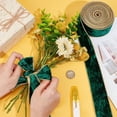 thumbnail image 3 of 9.8 Yards Sea Green Velvet Wired Ribbon 2 inch Wide Velvet Ribbon Single Sided Velvet Fabric Ribbon Trim Gold Edged Velvet Ribbon with Gold Back, 3 of 6