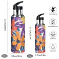 thumbnail image 2 of Yayeee 20oz Insulated Water Bottle Double Wall Stainless Steel with Flip Straw Lid, Colorful Painted Flowers Pattern, 2 of 7