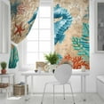 thumbnail image 5 of Fsddascl Sea Seahorse Coastal Blackout Curtains for Bedroom/Living Room, Thermal Insulated Kitchen Curtains, Brown Nautical Summer Coral Vintage Grommet Darkening Window Treatment Drapes 52"x63"x2, 5 of 6