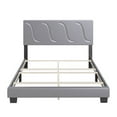 thumbnail image 2 of Boyd Sleep Brussels Faux Leather King Platform Bed Frame and Headboard, Grey, 2 of 7