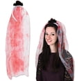 thumbnail image 2 of Beistle Club Pack of 12 Halloween Bride Bloody Veil Headband 20", 2 of 2