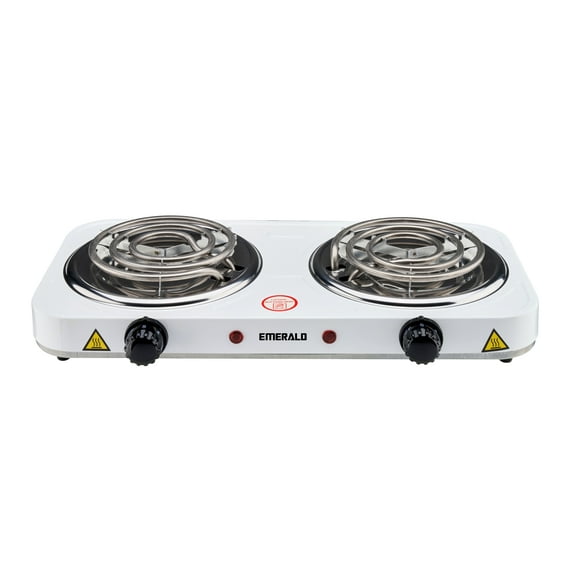 Emerald Double Stove Electric Burner and Hot Plate, 2000W