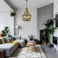 thumbnail image 2 of Vanity Art 5 Light Candle Style Empire Chandelier with Beaded Accents | Modern Hanging Lighting, Ceiling Lights Fixtures for Kitchen Dining Room Living Room Bed Room Kitchen SYB3215RB-DK, 2 of 10
