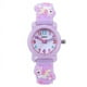 thumbnail image 1 of Reloj para niños, resistente al agua, con dibujos animados 3D, esfera redonda, correa de silicona, reloj de pulsera de cuarzo, regalo de Navidad para niñas y niños, color morado claro, 1 of 5