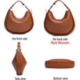thumbnail image 6 of Woven Crossbody Bag Leather Crescent Bag Woven Tote Bag Crossbody Purse for Women Handbag Shoulder Bag Top-Handle Bag Hobo, 6 of 9