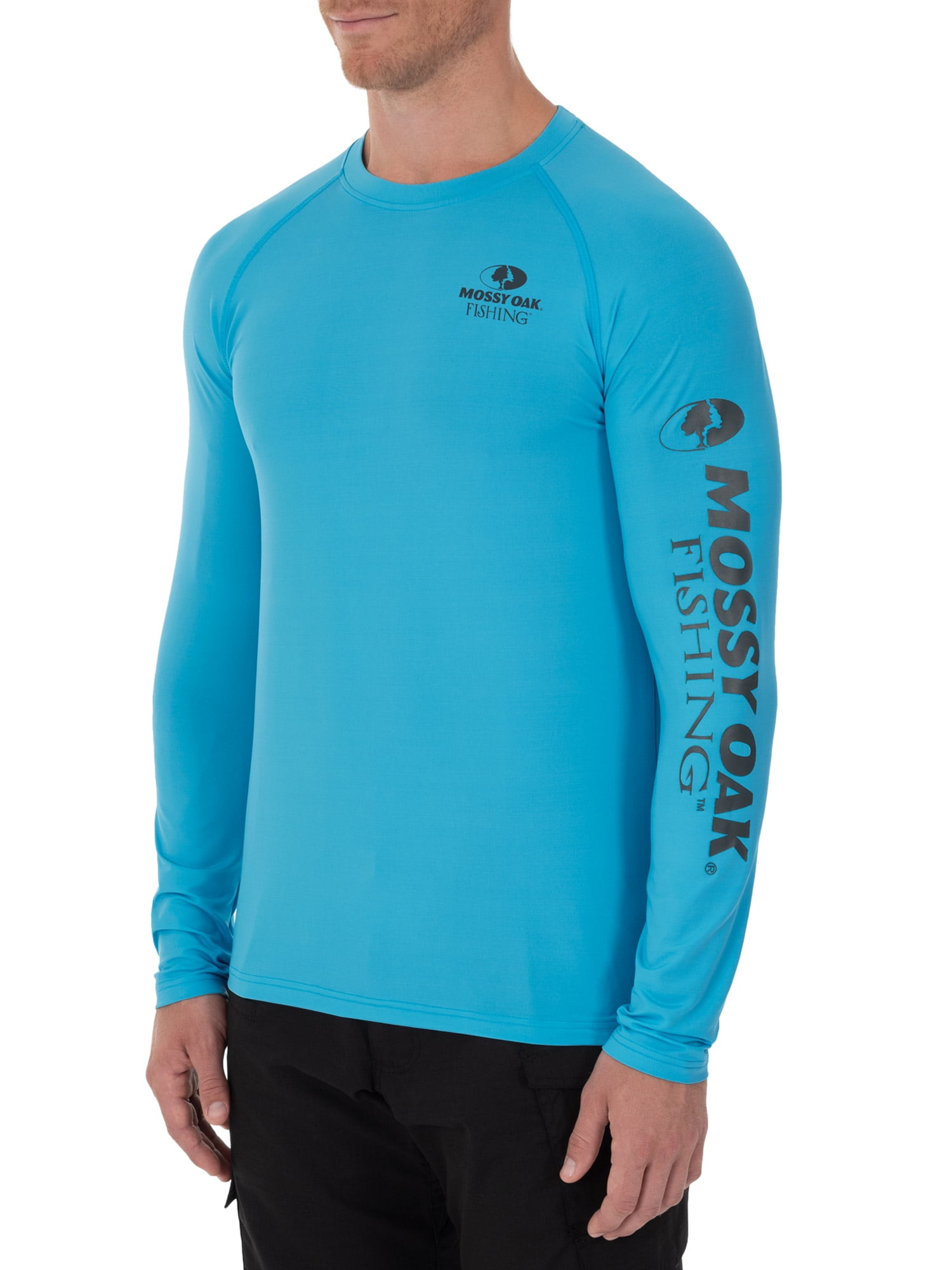 Mossy Oak Men's Insect Repellent Long Sleeve Performance Fishing Tee with Gaiter, Size M-3XL