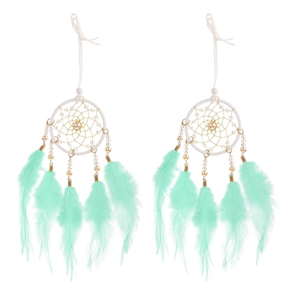 Uxcell 2pcs Dream Catchers with Crystal Beads Wall Decor for Decoration Gift, Green